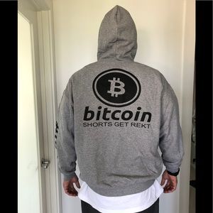Bitcoin hoodie heather grey hodl cryptocurrency